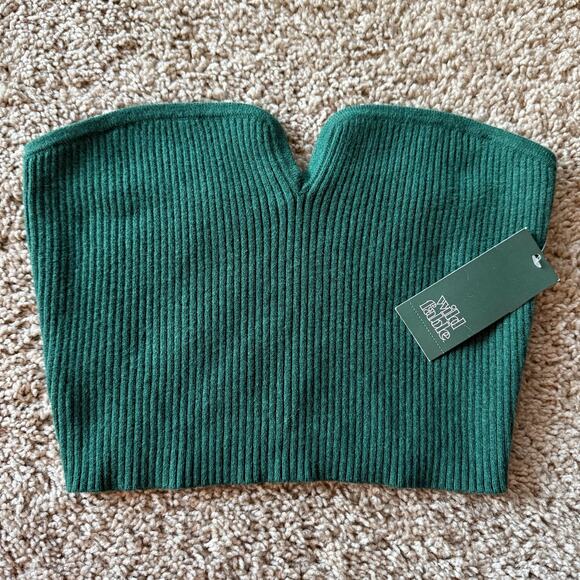 Wild Fable Ribbed Tube Top, Green Size Medium, Stretchy - Picture 1 of 4